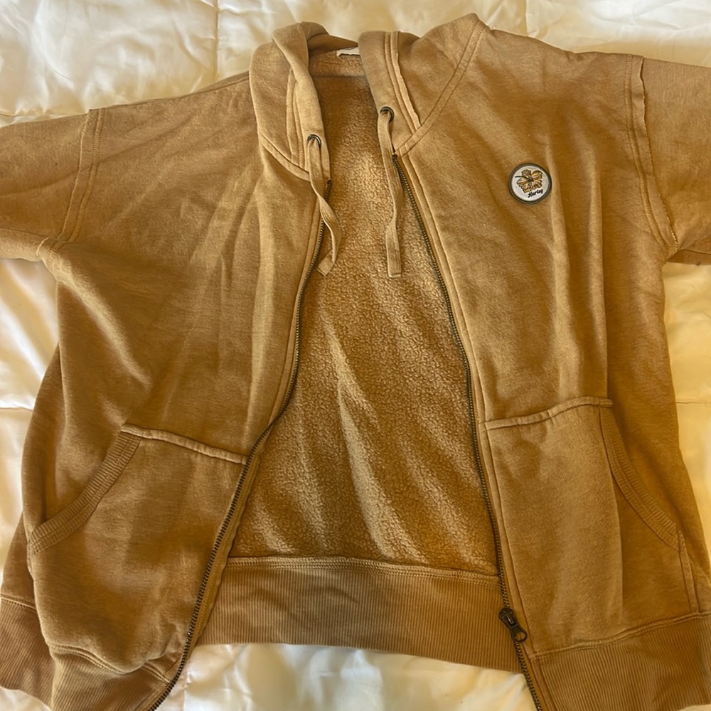 Hurley Brand Hibiscus Flower Zip-Up Long Sleeve